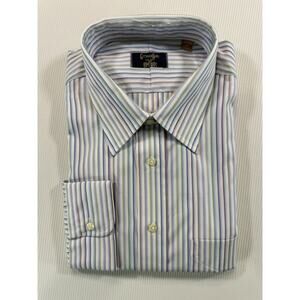 Vintage Gitman Bros McCalls Multi Stripe Dress Shirt 17.5 35 USA